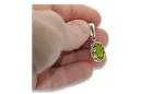 Gelber Peridot Sterling Silber 925 Anhänger Vintage Schmuck vpc008s