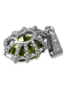 Pendentif Vintage Péridot jaune Argent sterling 925 vpc008s