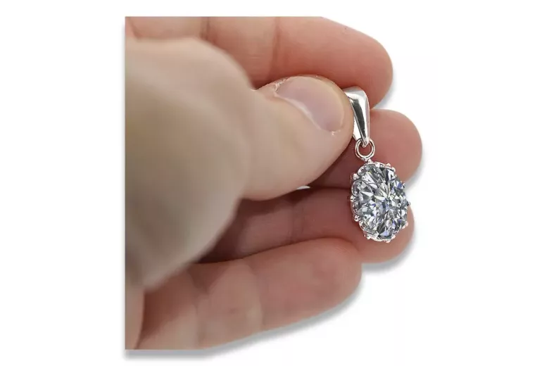 Pendentif Zircon Argent sterling 925 Vintage vpc008s