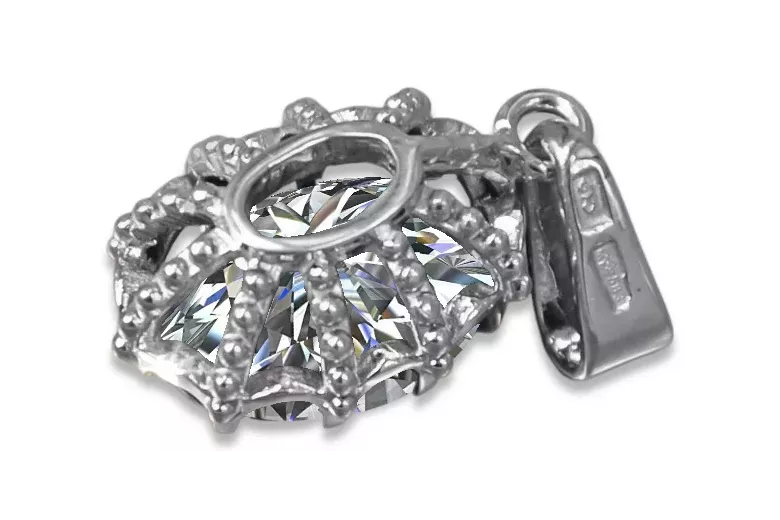 Pandantiv Vintage bijuterii Zircon Lira sterlină de argint 925 vpc008s