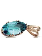 Originales Vintage-Roségold aus 14 Karat Aquamarin Anhänger Vintage vpc019r