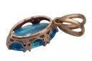 Or rose 14 carats vintage d'origine Aigue-marine Pendentif Style vintage vpc019r