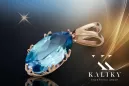 Аквамарин Оригинальное винтажное розовое золото 14 карат Кулон Винтаж vpc019r