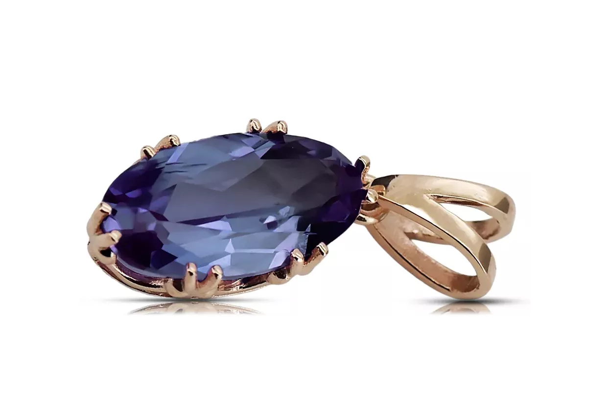 Alexandrit Originales Vintage-Roségold aus 14 Karat Anhänger Vintage vpc019r Alexandrit Originales Vintage-Roségold aus 14 Karat Anhänger Vintage vpc019r