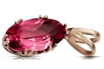 Bijoux vintage Pendentif Rubis Or rose 14 carats vintage d'origine vpc019r