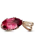 Bijoux vintage Pendentif Rubis Or rose 14 carats vintage d'origine vpc019r