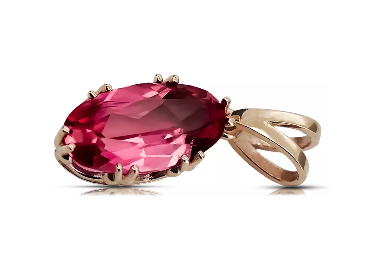 Bijoux vintage Pendentif Rubis Or rose 14 carats vintage d'origine vpc019r Bijoux vintage Pendentif Rubis Or rose 14 carats vintage d'origine vpc019r