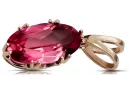 Bijoux vintage Pendentif Rubis Or rose 14 carats vintage d'origine vpc019r
