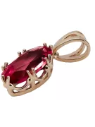 Bijoux vintage Pendentif Rubis Or rose 14 carats vintage d'origine vpc019r