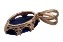 Zawieszka Szafir Oryginalny wyrób Vintage 14k z różowego złota Vintage Biżuteria vpc019r