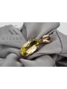 Artisanat vintage Pendentif Péridot jaune Or rose 14 carats vintage d'origine vpc019r