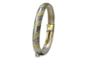 Amarillo blanco italiano 14k oro fantasía pulsera cbt003yw