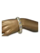 Amarillo blanco italiano 14k oro fantasía pulsera cbt003yw