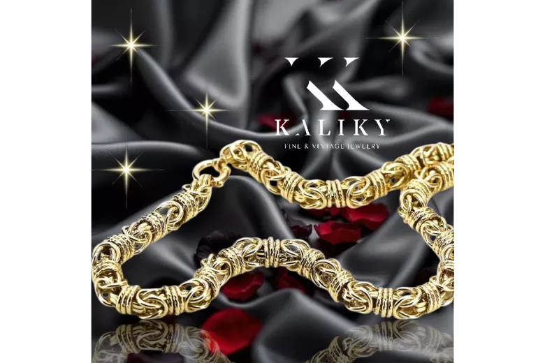Bracelet d’ancrage en or jaune italien 14 carats cb009y