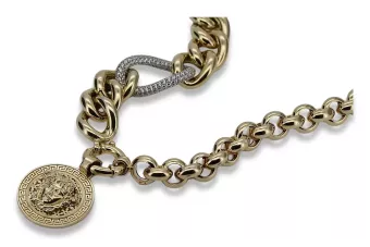 De aur 14k 585 lanț grecesc 40cm-50cm cu medusa pandantiv cb025y&cfb010y&cpn053y