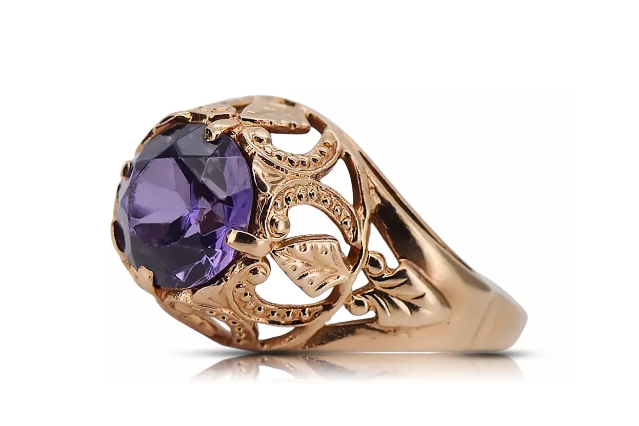 Russian Soviet rose 14k 585 gold Alexandrite Ruby Emerald Sapphire Zircon ring vrc080 Russian Soviet rose 14k 585 gold Alexandrite Ruby Emerald Sapphire Zircon ring vrc080