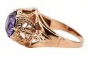 Ruso soviético rosa 14k 585 oro Alexandrite Ruby Esmeralda anillo Zircon vrc080