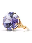 Ruso soviético rosa 14k 585 oro Alexandrite Ruby Esmeralda anillo Zircon vrc073