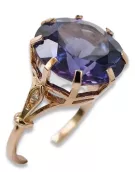 Ruso soviético rosa 14k 585 oro Alexandrite Ruby Esmeralda anillo Zircon vrc073
