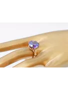 Ruso soviético rosa 14k 585 oro Alexandrite Ruby Esmeralda anillo Zircon vrc073
