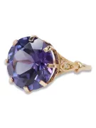 Ruso soviético rosa 14k 585 oro Alexandrite Ruby Esmeralda anillo Zircon vrc073