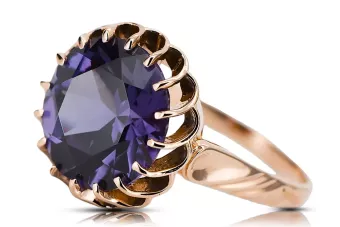 Розово-розово злато 14k 585 Александритов пръстен vrc035