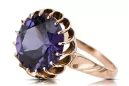 Rosa 14 Karat Gold 585 Alexandrit Ring vrc035 Vintage Russischer Sowjetischer Stil
