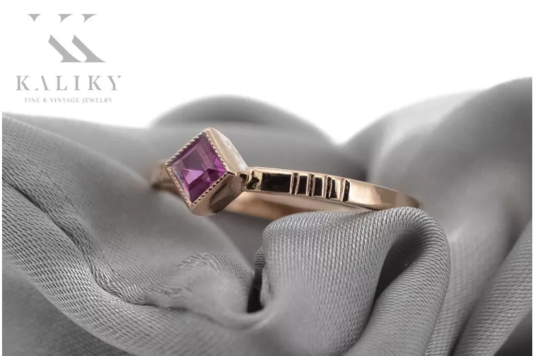 Russian Soviet rose 14k 585 gold Alexandrite Ruby Emerald Sapphire Zircon ring  vrc014