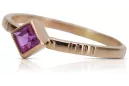 Pierścionek z różowego czerwonego złota 14k 585 z Rubinem vrc138 Vintage