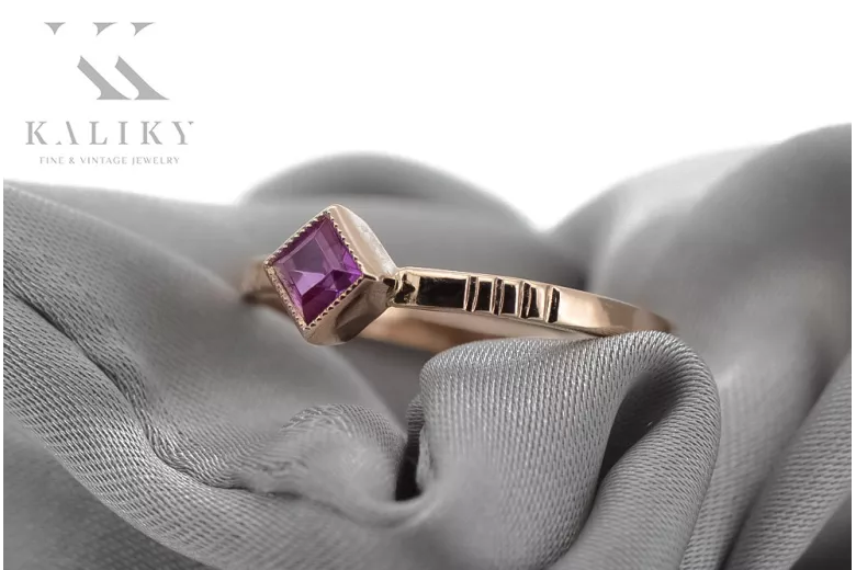 Russian Soviet rose 14k 585 gold Alexandrite Ruby Emerald Sapphire Zircon ring  vrc014