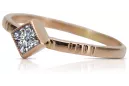 Pierścionek z różowego czerwonego złota 14k 585 z Cyrkonią vrc138 Vintage