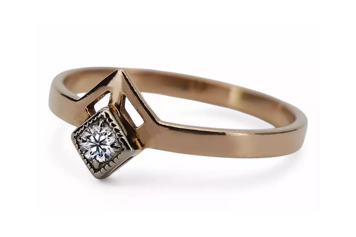Ruso soviético rosa 14k 585 oro Alexandrite Ruby Esmeralda anillo Zircon vrc313