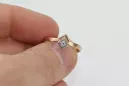 Pierścionek z różowego czerwonego złota 14k 585 z Cyrkonią vrc313r Rosyjski styl Vintage