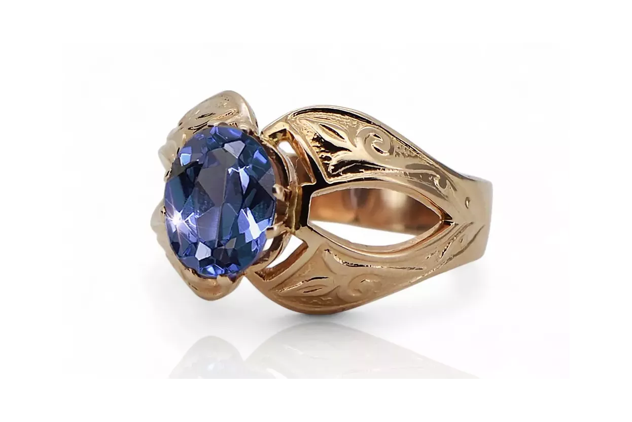 Russe rose soviétique 14k 585 or Alexandrite Ruby Emerald Sapphire Zircon ring vrc135