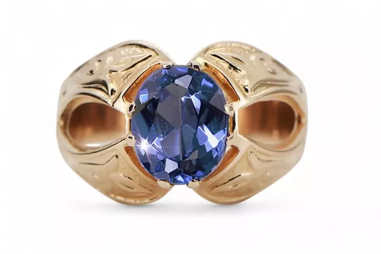 Russe rose soviétique 14k 585 or Alexandrite Ruby Emerald Sapphire Zircon ring vrc135