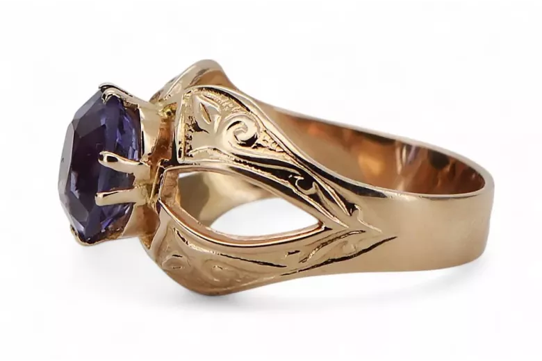 Russe rose soviétique 14k 585 or Alexandrite Ruby Emerald Sapphire Zircon ring vrc135