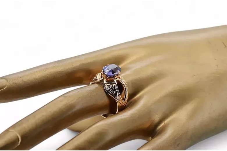 Rosă sovietică rusă 14k 585 aur alexandrit rubin smaragd safir zircon inel vrc135