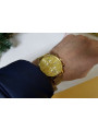 Жовтий 14к 585 золотий чоловічий годинник Geneve mw005y&mbw010y