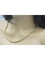 Italienische gelbe 14-Karat-Gold-585-Fuchsschwanz-Schlangen-Tondo-Kette cc020y