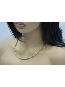 Italienische gelbe 14-Karat-Gold-585-Fuchsschwanz-Schlangen-Tondo-Kette cc020y