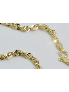 Pulsera italiana amarilla de 14k de oro New Rope corte diamante cb087
