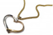 Italian 14k gold modern heart pendant with snake chain cpn013ywL&cc036y