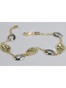 Bracelet fantaisie en or italien blanc 14k cb146yw