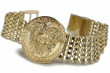 Italian Yellow 14k gold bracelet with greek thema cpn022y&mbw004y