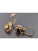 Russian rose Soviet gold earrings vens298