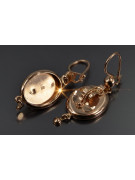 Russian rose Soviet gold earrings vens312