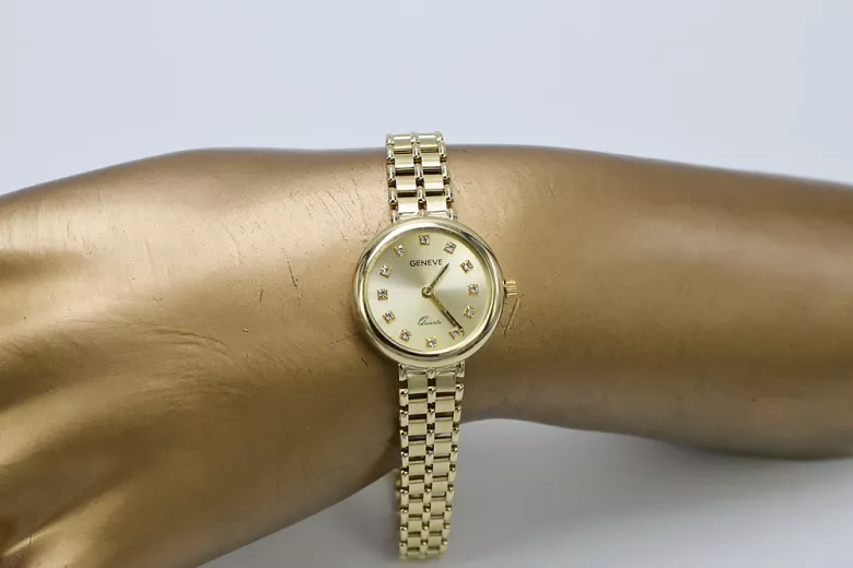 Reloj italiano amarillo 14k oro 585 lady Geneve lw041y