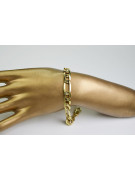 Vintage rose (Italian yellow) gold Figaro diamond cut hollow bracelet cb010