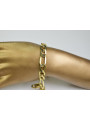 Vintage rose (Italian yellow) gold Figaro diamond cut hollow bracelet cb010