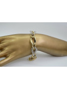 Yellow & white Italian gold fancy bracelet cb141